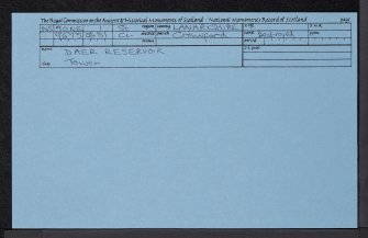 Daer Resevoir, Kirkhope Tower, NS90NE 1, Ordnance Survey index card, Recto