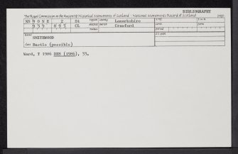 Smithwood, Helm Hill, NS90NE 2, Ordnance Survey index card, Recto