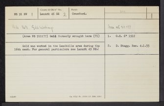 Bulmer Moss, NS91NW 1, Ordnance Survey index card, Recto