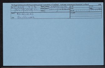 Braehead, NS92NE 9, Ordnance Survey index card, Recto