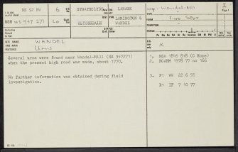 Wandel, NS92NW 6, Ordnance Survey index card, page number 1, Recto