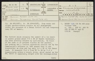 Wandel, NS92NW 11, Ordnance Survey index card, page number 1, Recto