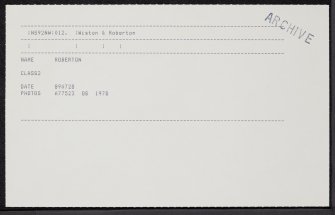 Roberton, The Old Bridge, NS92NW 12, Ordnance Survey index card, Recto