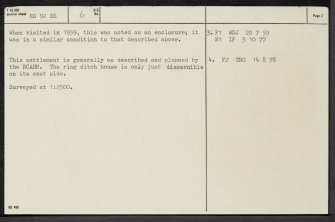 Berries Burn, NS92SE 6, Ordnance Survey index card, page number 2, Recto