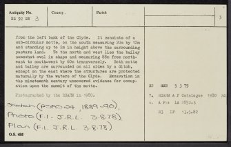 Nether Abington, NS92SW 3, Ordnance Survey index card, page number 3, Recto