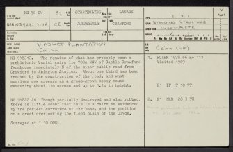 Viaduct Plantation, NS92SW 32, Ordnance Survey index card, page number 1, Recto