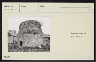 Covington Tower, Dovecot, NS93NE 3.1, Ordnance Survey index card, page number 2, Recto