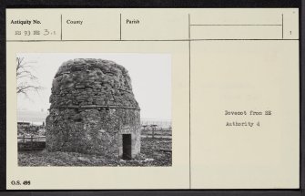 Covington Tower, Dovecot, NS93NE 3.1, Ordnance Survey index card, page number 1, Recto