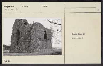 Covington Tower, NS93NE 3, Ordnance Survey index card, page number 5, Recto