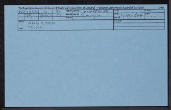 Annieston Tower, NS93NE 10, Ordnance Survey index card, Recto