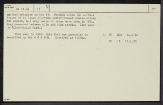 Quothquan Law, NS93NE 11, Ordnance Survey index card, page number 2, Recto