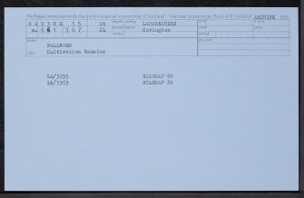 Fallburn, NS93NE 35, Ordnance Survey index card, Recto