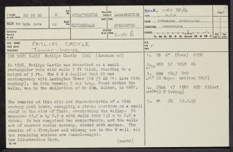 Fatlips Castle, NS93SE 5, Ordnance Survey index card, page number 1, Recto