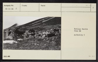 Fatlips Castle, NS93SE 5, Ordnance Survey index card, page number 2, Recto
