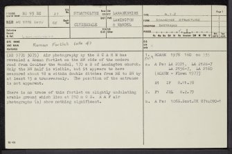 Lamington, NS93SE 27, Ordnance Survey index card, page number 1, Recto