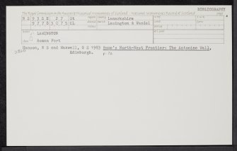 Lamington, NS93SE 27, Ordnance Survey index card, Recto