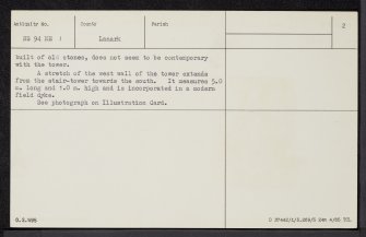 Eastshield, NS94NE 1, Ordnance Survey index card, page number 2, Recto