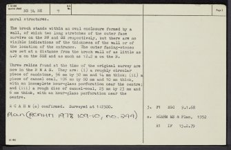 Calla, NS94NE 9, Ordnance Survey index card, page number 2, Recto