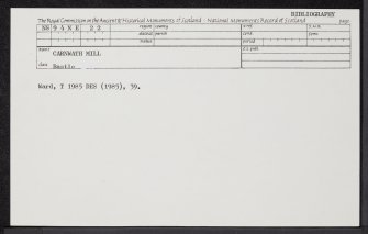 Carnwath Mill, NS94NE 22, Ordnance Survey index card, Recto