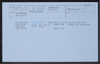 Castledykes, NS94SW 16, Ordnance Survey index card, Recto