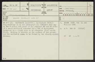 Springbank, NS94SW 17, Ordnance Survey index card, page number 1, Recto