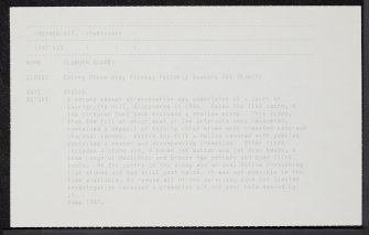 Cloburn Quarry, NS94SW 37, Ordnance Survey index card, Recto