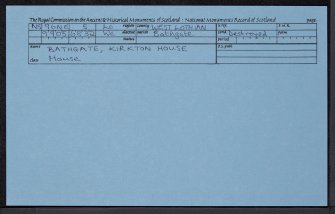 Bathgate, Kirkton House, NS96NE 5, Ordnance Survey index card, Recto