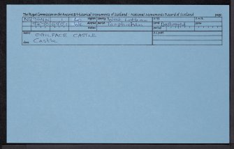 Ogilface Castle, NS96NW 1, Ordnance Survey index card, Recto