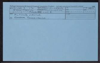 Almond Castle, NS97NE 3, Ordnance Survey index card, Recto