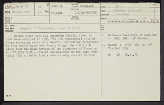 Compston, NS97NE 22, Ordnance Survey index card, page number 1, Recto