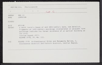 Compston, NS97NE 22, Ordnance Survey index card, Recto
