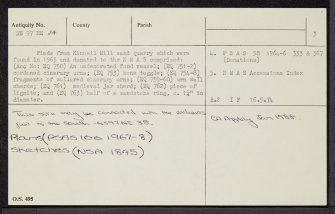 Kinneil Mill, NS97NE 24, Ordnance Survey index card, page number 3, Recto