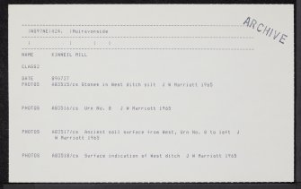 Kinneil Mill, NS97NE 24, Ordnance Survey index card, Recto
