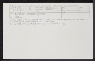 Laurieston, Swinedyke Plantation, NS97NW 1, Ordnance Survey index card, Recto