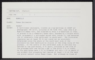Mumrills, NS97NW 29, Ordnance Survey index card, Recto