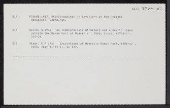 Mumrills, NS97NW 29, Ordnance Survey index card, Recto