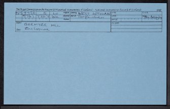 Gormyre Hill, 'Roman Camp', NS97SE 5, Ordnance Survey index card, Recto