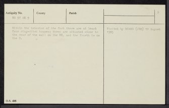 Cockleroy, NS97SE 9, Ordnance Survey index card, page number 2, Verso