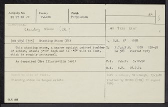 Gormyre, NS97SE 13, Ordnance Survey index card, Recto
