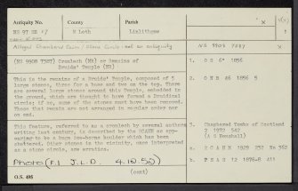 Kipps (Near), NS97SE 17, Ordnance Survey index card, page number 1, Recto
