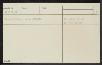 Kipps (Near), NS97SE 17, Ordnance Survey index card, page number 2, Verso