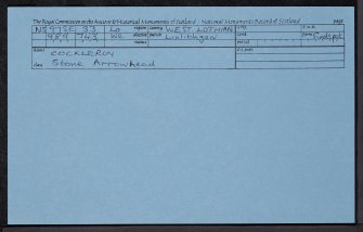 Cockleroy, NS97SE 33, Ordnance Survey index card, Recto