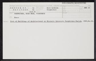 Torphichen, High Brae, Viewforth, NS97SE 65, Ordnance Survey index card, Recto