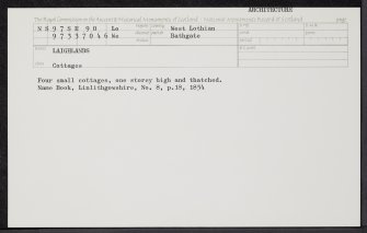 Laighlands, NS97SE 90, Ordnance Survey index card, Recto