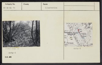 Old Dunimarle Castle, NS98NE 16, Ordnance Survey index card, Recto