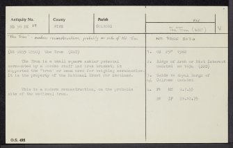 Culross, Sandhaven, The Tron, NS98NE 19, Ordnance Survey index card, Recto