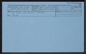 Bo'Ness, 68-70 South Street, NS98SE 18, Ordnance Survey index card, Recto