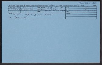 Bo'Ness, 15-17 South Street, NS98SE 36, Ordnance Survey index card, Recto