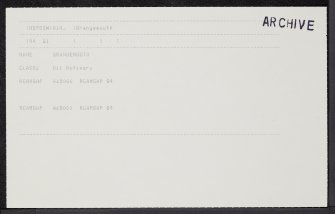 Grangemouth Oil Refinery, NS98SW 10, Ordnance Survey index card, Recto