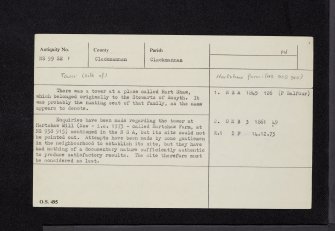 Hartshaw Farm, NS99SE 1, Ordnance Survey index card, Recto